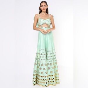 Papa don’t preach by shubhika green lehenga/ jumpsuit - festive/diwali season